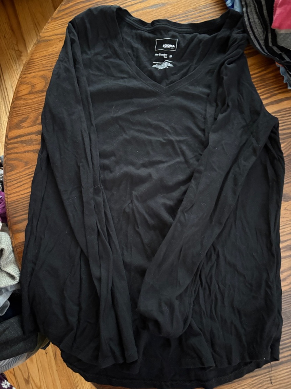 Sonoma Black V-Neck Long Sleeve Shirt